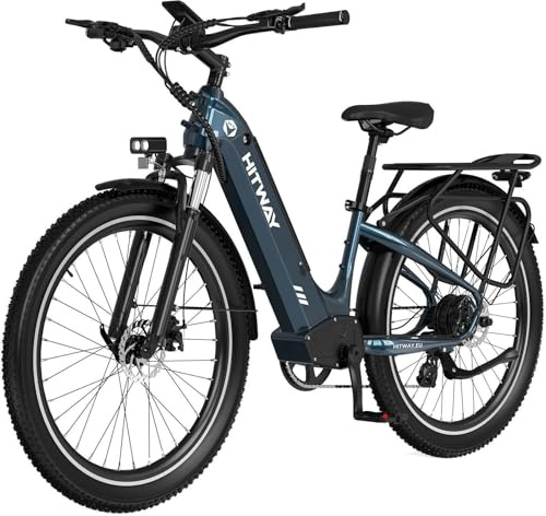 HITWAY 26X3.0 Vélo Électrique 250W City Cruiser E Bike 48V 18AH Batterie Amovible Max Range 55-80KM Electric Bike 7 Vitesse Vélo Électrique de Banlieue pour Adultes