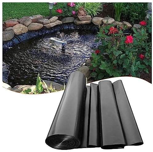 Teichfolie Aus HDPE Gummi, 2x12m 4x6m 5x9m 6x10m 8x12m 10x15m Dichtungsfolie Schwarz Teichplane Schwerlast Teichfolien Gartenteichfolie Für Kleine Teiche, Undurchlässig Folie Teichmembran(Größe:10x15m