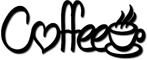 CREATCABIN Legno Intagliato al Laser Lettera Firma caffè Decorazione da Parete Uccello Arte da Parete Silhouette in Legno di Tiglio Scultura da Appendere Decorazione Incompiuta per Pittura 30x12cm