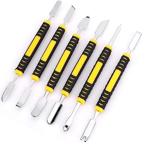 Jiazhishun 6 st metallkofot set reparationsverktyg användbara hållbara nyfikna öppnande reparationsverktygssats mini multi hem öppnande spudger för reparation av telefon surfplatta LCD-skärmar
