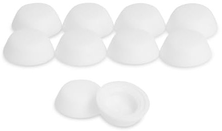 Lot de 10 capuchons pour vis à tête bombée - Blancs - Cache-vis pour vis de rebord de fenêtre (diamètre extérieur : 10 mm, diamètre intérieur : 6 mm, hauteur : 4,0 mm)