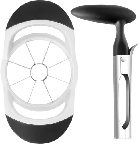 Obstschneider, Apfelschneider Edelstahl Apfelteiler Und Entkerner - Apfelschneider & Entkerner Set, Rasiermesserscharfe Edelstahlklingen Mit Ergonomischen, Apfelentkerner Für Haus Und Küche