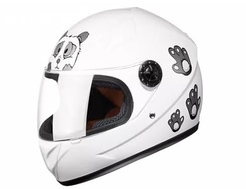 QJWMatic Kinder-Motorrad-Integralhelme Jungen Und Mädchen Leichter Street-Cruiser-ATV-Helm Mit Visier Für 2–10 Jahre E,48-52CM