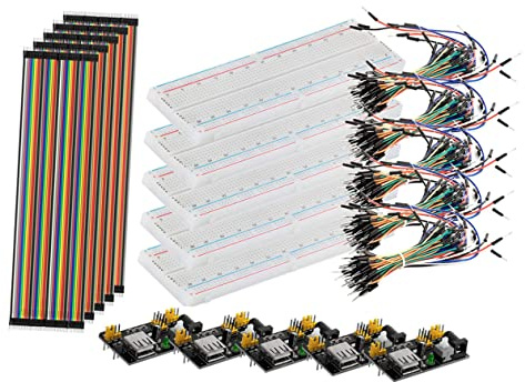 HEMOTON Breadboard Breadboards Power Supply Module Jumper Wires Pin Connector Lines Learning Kit DIY Projects