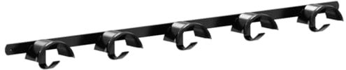 vidaXL Trensenhalter, Zaumhaken für 5 Trensen, Trensenaufhänger für Scheune Sattelkammer Stall, Trensenhaken, Schwarz Pulverbeschichtetes Eisen