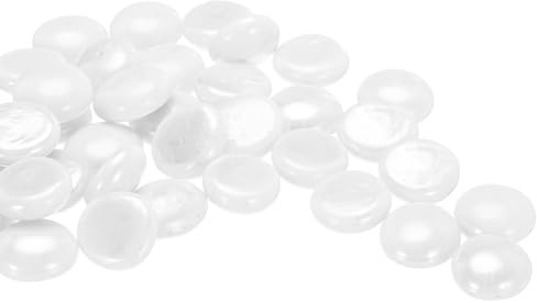 sourcing map Perline di vetro, 36 pezzi, pietre bianche piatte in vetro, 0,2 kg (1,7-2,2 cm), ciottoli di vetro per riempire vasi, decorazioni per acquari, fai da te