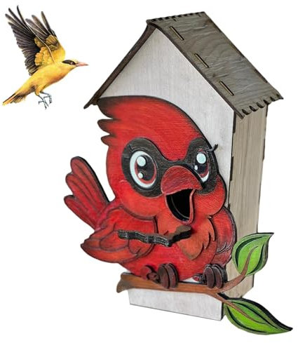 Vogelhaus-Gartendekoration | Vogel-Nistkasten für den Außenbereich, Bajonett-Design, Holz-Vogelhaus-Anhänger für Dach, Fenster, Wand und Baum
