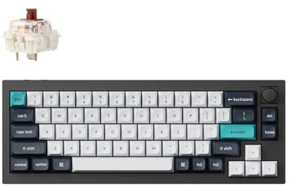 Keychron Q2 Max Kabellose Mechanische Tastatur, QMK/VIA Programmierbare Knöpfe, 2.4 GHz/Bluetooth 5.1/USB, 65% Compact RGB, Hot-Swap mit Gateron Brown Switch für Mac Windows Linux - Schwarz