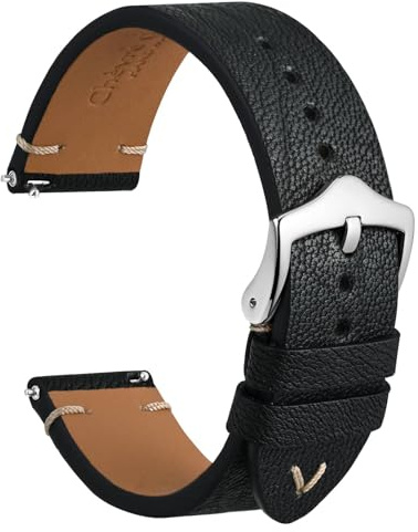 WOCCI Leder Uhrenarmband, Vollnarbenleder, Bandbreite 18mm 20mm 22mm