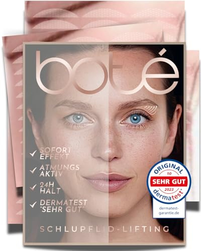 BOTÉ 144 Schlupflider Stripes unsichtbar & atmungsaktiv (XL) | Lidstraffung Strips für strahlende Augen - Eyelid Stickers gegen Schlupflider - Schlupflid Stripes - Dermatest sehr gut