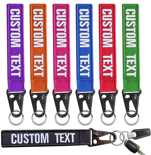 Personalized Keyring, Custom Double Sided Embroidery Luggage Tags | Keychain Tag with Text/Number, Keyring Accessories for Rooms Motorcycle Car Backpacks