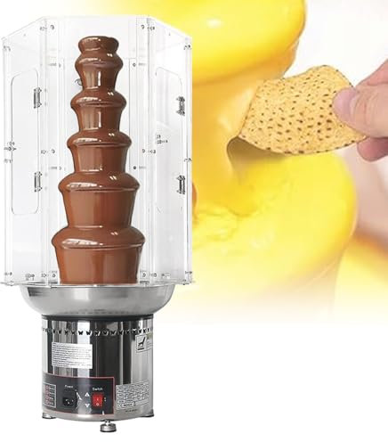 Cubierta De Fuente De Fondue De Chocolate EléCtrica De 4 A 7 Niveles, Cubierta De FusióN De Chocolate De Acero Inoxidable, Cubierta De Fuente De Fondue De Queso Derretido, Cubierta De Fuente,6tiers