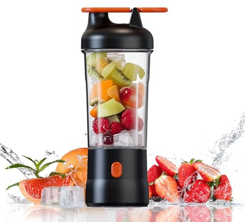 Portable Blender, 750ml Portable Blender for Smoothies and Shakes with 6 Blades, USB C Rechargeable Mini Personal Size Blenders,Fruit Juice Mixer for Home/Office/Travel/Gym (Black)