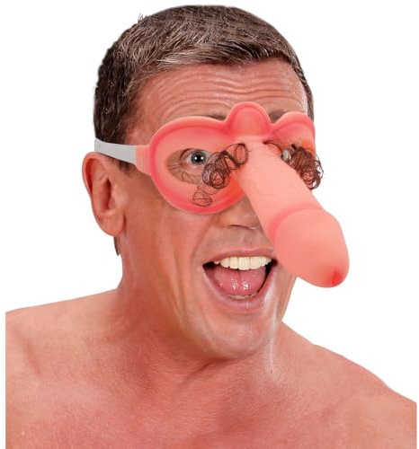 Maske mit gepunkteter Nase und Haarbüschel für die heiße Party Junggesellinnenabschied Sexy Gadgets für Erwachsene 18+