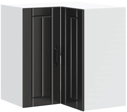 vidaXL Küchen-Eckhängeschrank Lucca Schwarz Holzwerkstoff