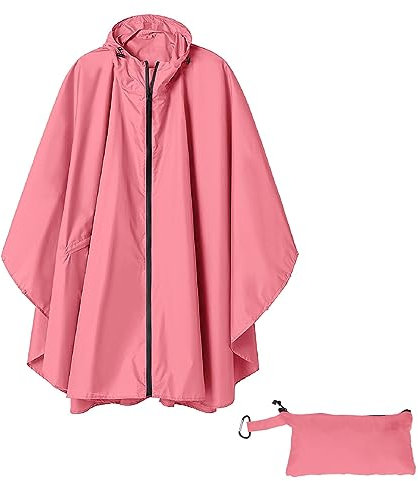 Abendmode für Damen, elegant, Unisex, einfarbig, mit Kapuze, Reißverschluss, Poncho, Schal, Kapuzenschal, rose, Einheitsgröße