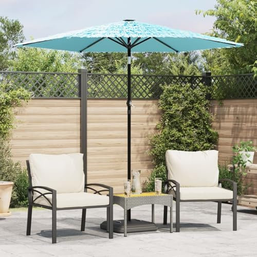LAPOOH Sombrilla de jardín con Poste de Acero Azul 223x223x213 cm, Sombrilla Terraza Exterior, Parasol Terraza, Sombrilla Playa, Parasol Exterior, Sombrilla De Patio - 4005098