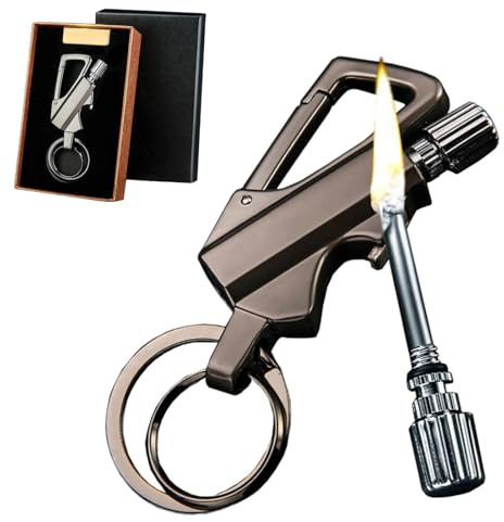 Briquet Permanent Match, porte-clés, décapsuleur, briquet étanche, idéal for le camping en plein air, les voyages et les cadeaux(Black)