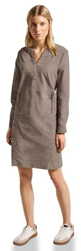 Street One Damen Cordkleid mit Split Neck