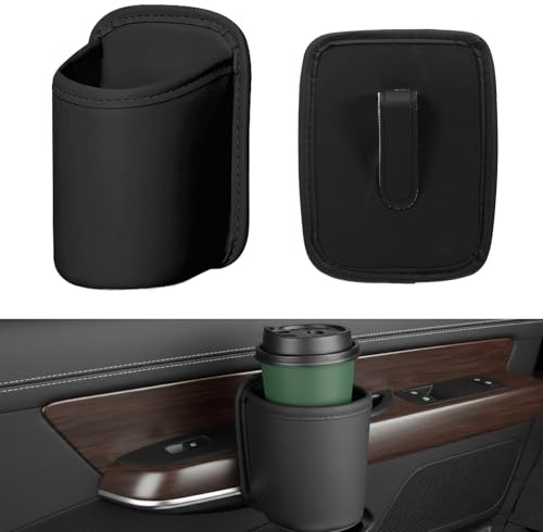 2 Stück Getränkehalter aus Leder, Großer Clip-on Getränkehalter fürs Auto, Getränkehalte auf dem Rücksitz und Türen, Kratzfester Getränke-Organizer für Wasserd, Bietet Platz für Tassen und Getränke