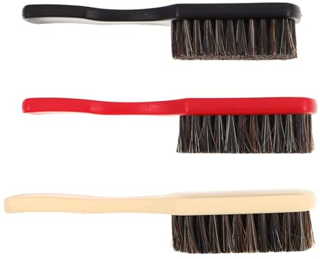 Beaupretty 3 St Herrborstar för Skägg och Mustasch Plastgrepp Borst av Hästhår Professionellt Verktyg för Skäggvård Rengöring och Styling Flexibel Design för Salong och Hemmabruk