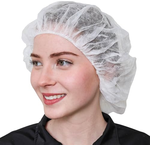 Esshogo 100 stycken 52 cm engångs hårnät, hårnät kök, schampohuvor, elastisk kokmössa, hygienhuvor, fiberhuvor, engångskåpshuvud, med systerhuvor, engångshuvud, huvud
