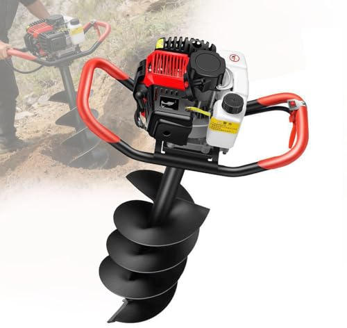 Ymnogjie Foreuse à Terre Thermique 4 Temps, Puissante pour Poteaux De ClôTure, avec MèChes De 40 à 300 Mm, éQuipement De SéCurité Inclus, IdéAle pour Jardinage, Plantation 6cmdrillbit
