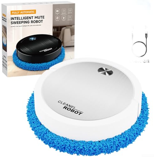 Robot de trapeador automático para limpieza de pisos, modo dual seco, delgado de 6,5 cm, funcionamiento silencioso de 55 dB, tiempo de funcionamiento de 80 minutos, limpiador recargable por USB para