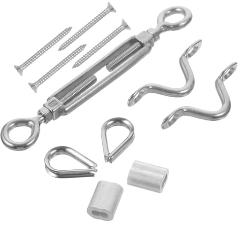 SOESFOUFU Tenditore per Cavo in Acciaio Inossidabile Occhi Tondi su Entrambi i Lati, Resistente alla Corrosione, per Tensione e Fissaggio di Fili Metallici
