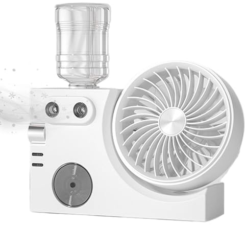 Genérico Ventilador Con Nebulizador De Agua,Enfriador de Mesa Recargable USB con Nebulización | Ventilador Portátil de Niebla | para Verano Hogar Interior Escritorio Dormitorio Residencia Oficina