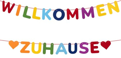 XRVRILE Herzlich Willkommen Girlande, Bunt Willkommen Zuhause Deko Girlande, Welcome Back Banner, Welcome Home Baby für Freund Verwandte RüCkkehr Familienfeiern Einzug Schule Saison Party Dekoration