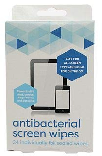 24 Individually Wrapped Antibacterial Laptop & Mobile Screen Wipes