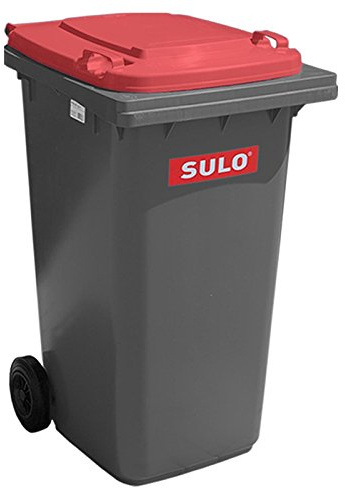 Sulo – Contenedor 2 Cilindro de contenedor 240 gris con tapa roja