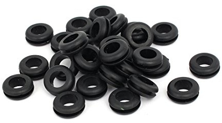 sourcing map 30 Stück Kabeldurchführunggummi 10mm Durchgangstüllen Gummitüllen Set, Kabeltülle 0429 Gummistopfen für Elektroinstallation Kabelkanal Kabelschutz, Schwarz