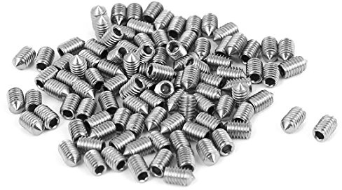 sourcing map 100Stk M3x5mm Kegel Grub Schrauben Innensechskant Gewinde | Stift, Edelstahl