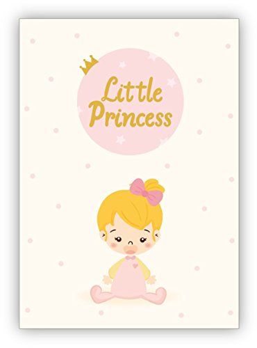 Kartenkaufrausch Grußkarten Set (10Stk) süße Glückwunschkarte zur Geburt eines Mädchen mit kleinem Baby Girl: Little princess - auch für Firmenkunden und Mitarbeiter