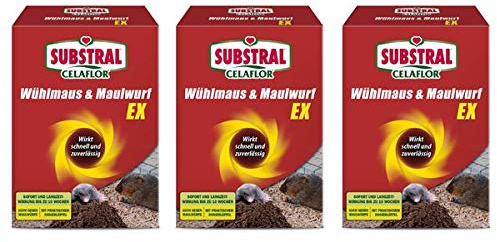 SUBSTRAL CELAFLOR Wühlmaus & Maulwurf Ex 450 g - Anwendungsfertiges Granulat zur Vertreibung von Wühlmäusen, Schermäusen und Maulwurf