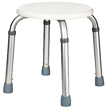 Flexilife Duschhocker Senioren, Eckig, Höhenverstellbar, Bad, Weiße