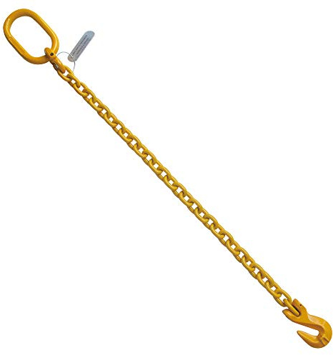 Grade 80 5/16X4' Chain Sling Single Leg with Grab Hook 4500 LBS Capacity