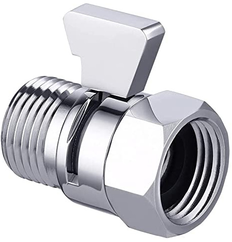 Vanne d'arrêt 1/2, Valve de Pommeau de Douche, Vanne d'arrêt de Pommeau de Douche, avec Interrupteur de Réglage à 90°, convient aux Bras de Douche, Robinets d'arrêt de Douche à Main