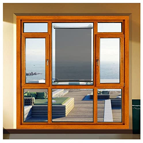 LXLF Duo Rollo Fenster Sonnenschutz-Rollo Mit Saugnäpfen, Einwegspiegel Und Durchsicht UV-Schutz Hitzekontrolle Vorhang, Schwarzes Silber, Schlagfrei (Size : 33x150cm/13x59in)