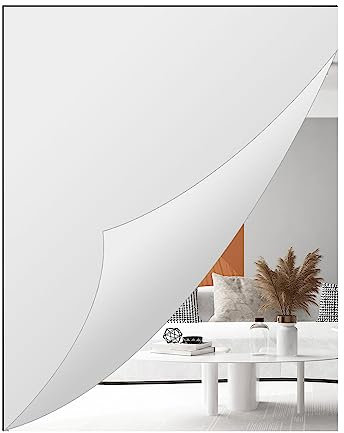 TSKDKIT HD Klebespiegel Kein Glasspiegel Spiegelfliesen Selbstklebend 40 x 30cm Groß Spiegelblätter Flexibler Spiegelfolie Selbstklebend 2,5mm Acrylic Wanddekoration Dekospiegel Wandspiegel