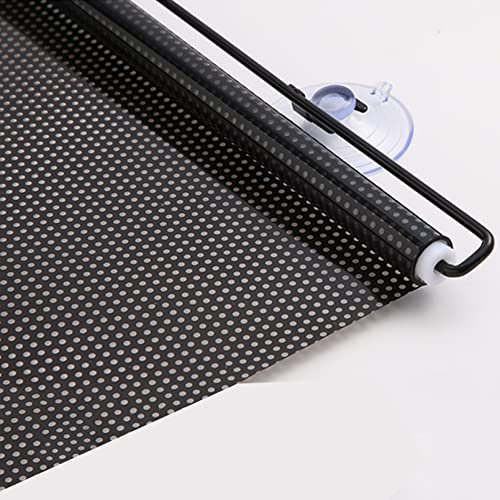 Fensterrollo Rollo Dachfenster,Sonnenschutz Rollos,Verdunkelungsrollo mit Saugnäpfen,Sichtschutzrollo,Sichtschutz Einziehbarer,Für Balkon,Fenster,Tür,Badezimmer,Küche,Büro,Auto,Ohne Bohren (68x125cm)