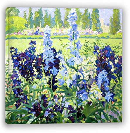 Jane Peterson Berühmte Gemälde Reproduktion. Rittersporn Wohnzimmer Schlafzimmer Dekor Leinwand Wandkunst Bild. Fertig zum Aufhängen, 40 x 40 cm (15,7 x 15,7 Zoll), gerahmt