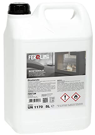 Bioetanolo Combustibile Inodore Vegetale per Biocamini FERQLIMA (4, 5 Litri)