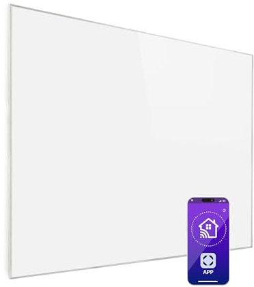 Klarstein Infrarotheizung mit Thermostat, 1200W Elektroheizung, Smart Home Infrarotheizung zur Wandmontage, IR mit IoT/WiFi App-Control, Feuchtraum Flach-Heizkörper, CO2-Freie Wand Heizung