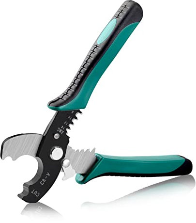 SPEEDWOX Pince à dénuder multifonction de 17,8 cm - Outil à main - Coupe-câble - Coupe-câble - Coupe-fil AWG - Pince à dénuder de précision avec ressort de verrouillage