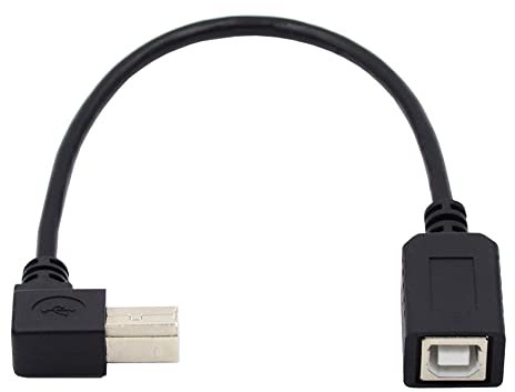 cablecc Câble d'extension USB 2.0 type B mâle vers femelle coudé à 90 degrés pour imprimante, scanner, disque 20 cm