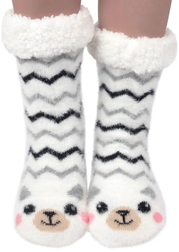 Blu Ninfee Hüttensocken Kuschelsocken Damen 39-42 35-38, Flauschige Socken | Winter Stoppersocken Thermosocken Damen, Gefütterte Katzen Haussocken Warme Bettsocken, Geschenke für Frauen und Mädchen