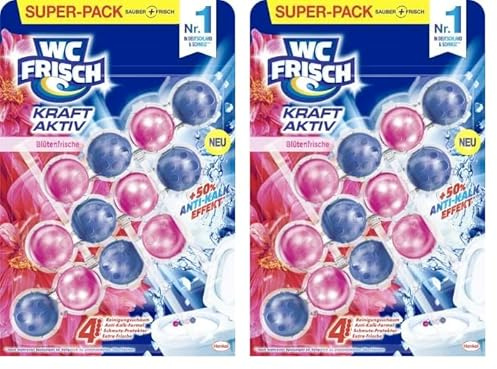 WC FRISCH Kraft Aktiv Duftspüler Blüten-Frische (150 g), WC Reiniger für Reinigung bei jeder Spülung, Duftsteine für langanhaltend frischen Duft, + 50% Anti-Kalk Effekt* (Packung mit 2)